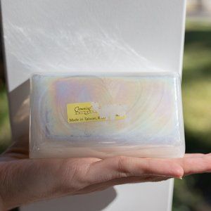 Vintage iridescent glass soap dish